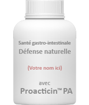 Exemple de bouteille pouvant contenir des probiotiques Proacticin™ PA